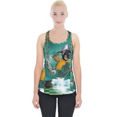 Funny Pirate Parrot With Hat Piece Up Tank Top by FantasyWorld7