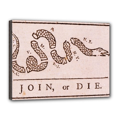 Original Design, Join Or Die, Benjamin Franklin Political Cartoon Canvas 16  X 12  by thearts