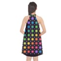 Background Colorful Geometric Halter Neckline Chiffon Dress  View2