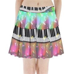 Piano Keys Music Colorful 3d Pleated Mini Skirt by Nexatart