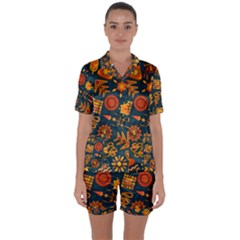 Pattern Background Ethnic Tribal Satin Short Sleeve Pyjamas Set by Nexatart