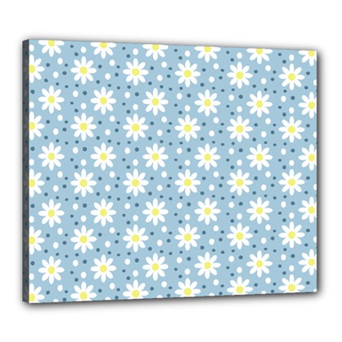 Daisy Dots Light Blue Canvas 24  X 20  by snowwhitegirl