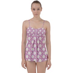 Daisy Dots Pink Babydoll Tankini Set by snowwhitegirl