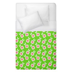 Square Flowers Green Duvet Cover (single Size) by snowwhitegirl