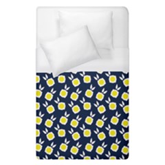 Square Flowers Navy Blue Duvet Cover (single Size) by snowwhitegirl