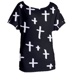 White Cross Women s Oversized Tee by snowwhitegirl