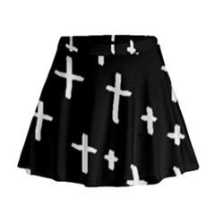 White Cross Mini Flare Skirt by snowwhitegirl