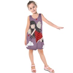 Cupid Girl Kids  Sleeveless Dress by Valentinaart