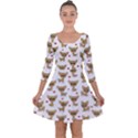 Chihuahua pattern Quarter Sleeve Skater Dress View1