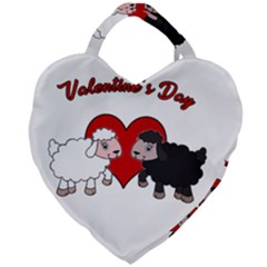 Valentines Day - Sheep  Giant Heart Shaped Tote by Valentinaart