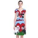Valentines day - Sheep  Short Sleeve Front Wrap Dress View1