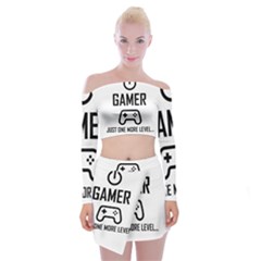 Gamer Off Shoulder Top With Mini Skirt Set by Valentinaart