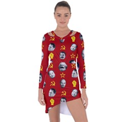 Communist Leaders Asymmetric Cut-out Shift Dress by Valentinaart