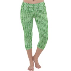Knittedwoolcolour2 Capri Yoga Leggings by snowwhitegirl