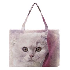 Cat Pet Cute Art Abstract Vintage Medium Tote Bag by Nexatart