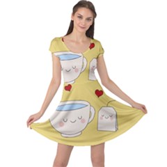 Cute Tea Cap Sleeve Dress by Valentinaart