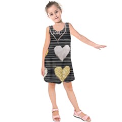 Modern Heart Pattern Kids  Sleeveless Dress by NouveauDesign