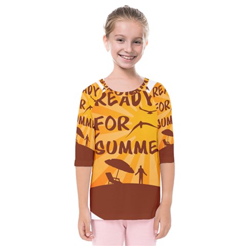 Ready For Summer Kids  Quarter Sleeve Raglan Tee by Melcu