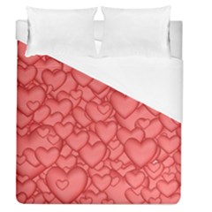 Background Hearts Love Duvet Cover (queen Size) by Nexatart