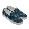 blue,teal,peacock pattern,art deco Women s Canvas Slip Ons View3