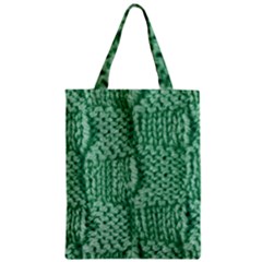 Knitted Wool Square Green Zipper Classic Tote Bag by snowwhitegirl