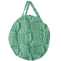 Knitted Wool Square Green Giant Round Zipper Tote by snowwhitegirl