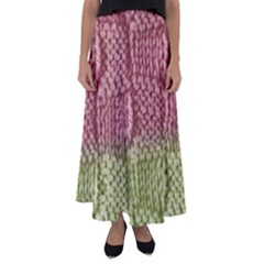 Knitted Wool Square Pink Green Flared Maxi Skirt by snowwhitegirl