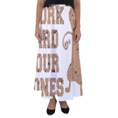 Work Hard Your Bones Flared Maxi Skirt by Melcu