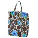 Floral Giraffe Print Giant Grocery Zipper Tote View2