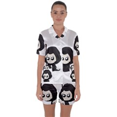 Cute Grim Reaper Satin Short Sleeve Pyjamas Set by Valentinaart