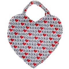 Xoxo Valentines Day Pattern Giant Heart Shaped Tote by Valentinaart