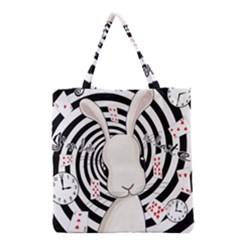 White Rabbit In Wonderland Grocery Tote Bag by Valentinaart