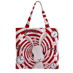 White Rabbit In Wonderland Zipper Grocery Tote Bag by Valentinaart