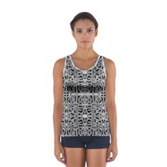 Dark Oriental Ornate Pattern Sport Tank Top  by dflcprints