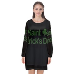  St  Patricks Day  Long Sleeve Chiffon Shift Dress  by Valentinaart