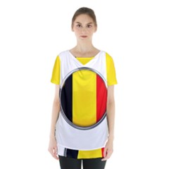 Belgium Flag Country Brussels Skirt Hem Sports Top by Nexatart