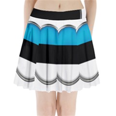 Estonia Country Flag Countries Pleated Mini Skirt by Nexatart