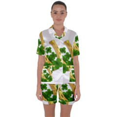  St  Patricks Day  Satin Short Sleeve Pyjamas Set by Valentinaart