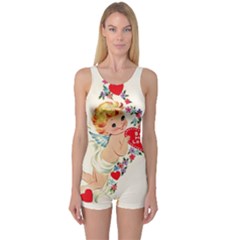 Cupid - Vintage One Piece Boyleg Swimsuit by Valentinaart