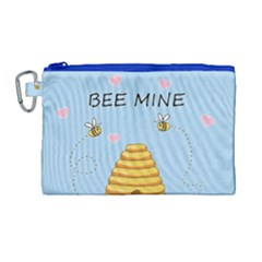 Bee Mine Valentines Day Canvas Cosmetic Bag (large) by Valentinaart