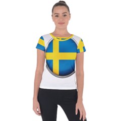 Sweden Flag Country Countries Short Sleeve Sports Top  by Nexatart