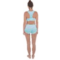 Blue Texture Seawall Ink Wall Painting Racerback Boyleg Bikini Set View2