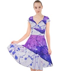 Art Painting Abstract Spots Cap Sleeve Front Wrap Midi Dress by Nexatart