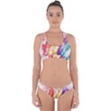 Feathers Bird Animal Art Abstract Cross Back Hipster Bikini Set View1