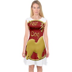 Year Of The Dog - Chinese New Year Capsleeve Midi Dress by Valentinaart