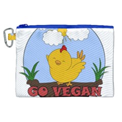 Go Vegan - Cute Chick  Canvas Cosmetic Bag (xl) by Valentinaart