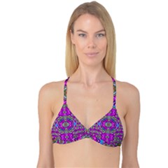 Spring Time In Colors And Decorative Fantasy Bloom Reversible Tri Bikini Top by pepitasart