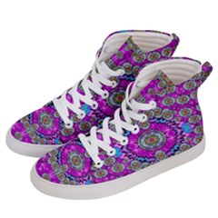 Spring Time In Colors And Decorative Fantasy Bloom Men s Hi-top Skate Sneakers by pepitasart