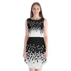 Flat Tech Camouflage Black And White Sleeveless Chiffon Dress   by jumpercat