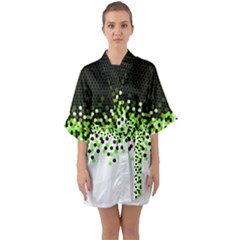 Flat Tech Camouflage Reverse Green Quarter Sleeve Kimono Robe by jumpercat